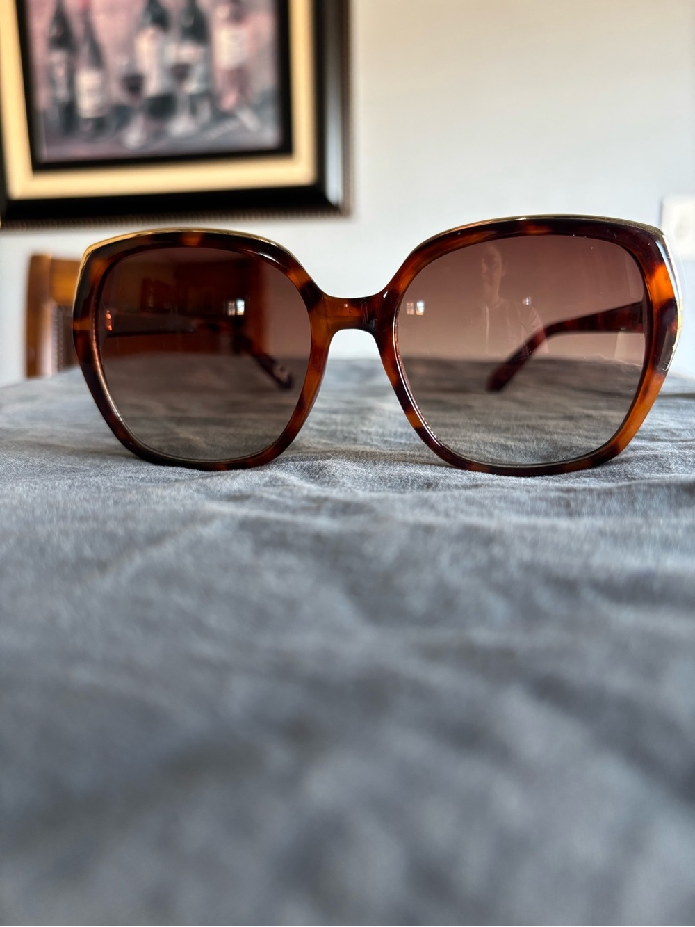 Foster Grant Tortoiseshell Frame Sunglasses with Brown Gradient Lenses